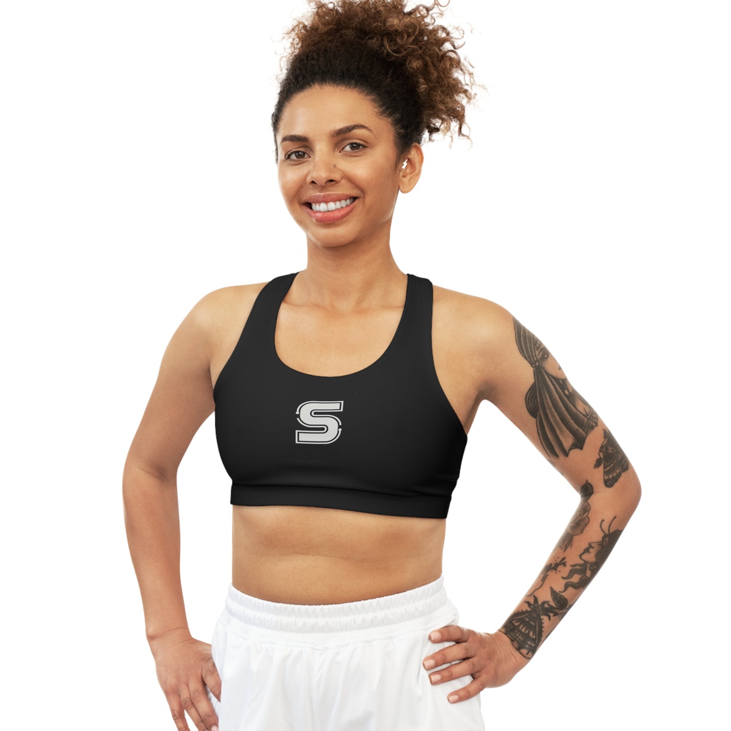 Brassière Sport Noire - S - Logo back