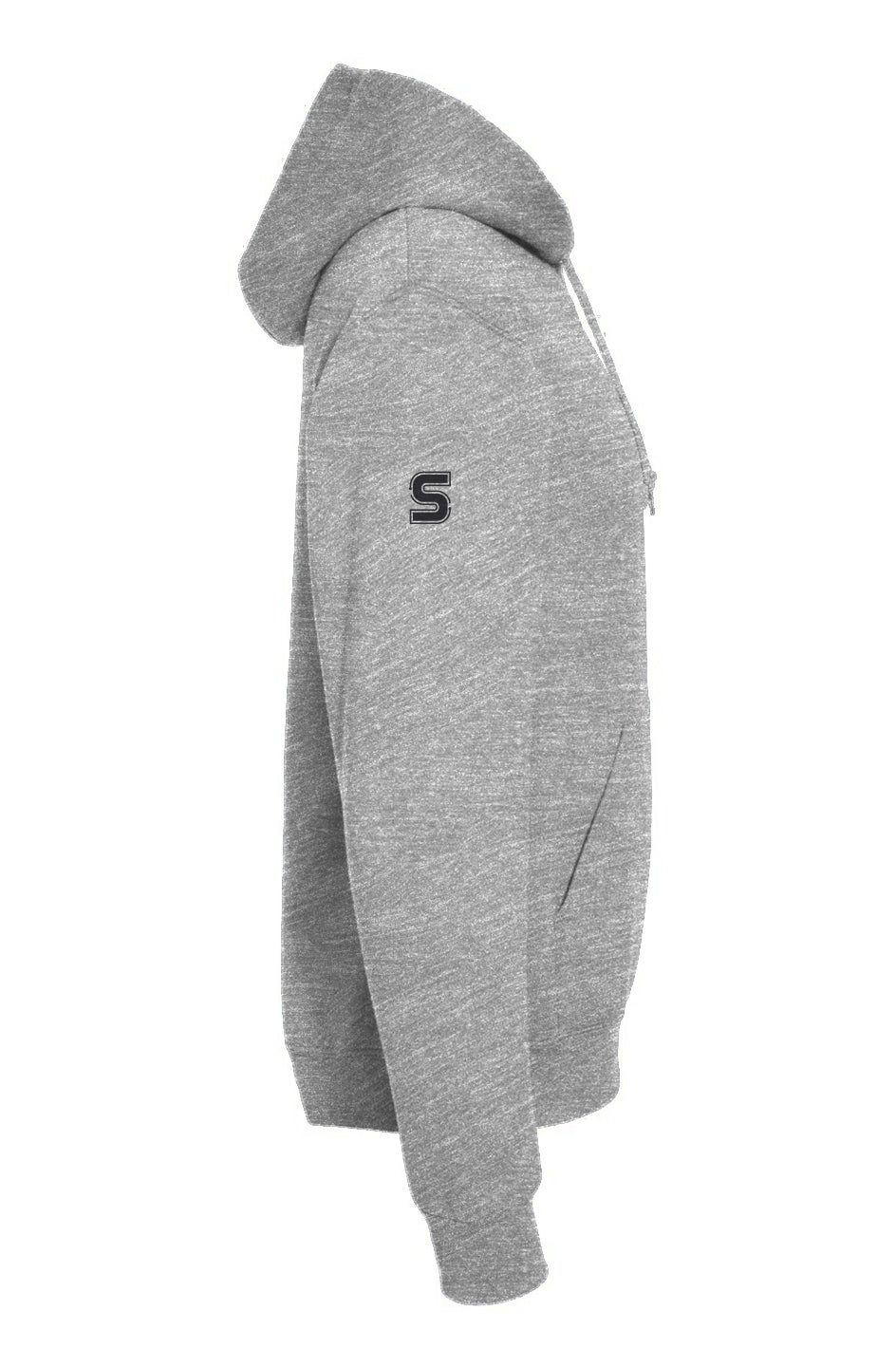 Sweat capuche gris clair logo noir