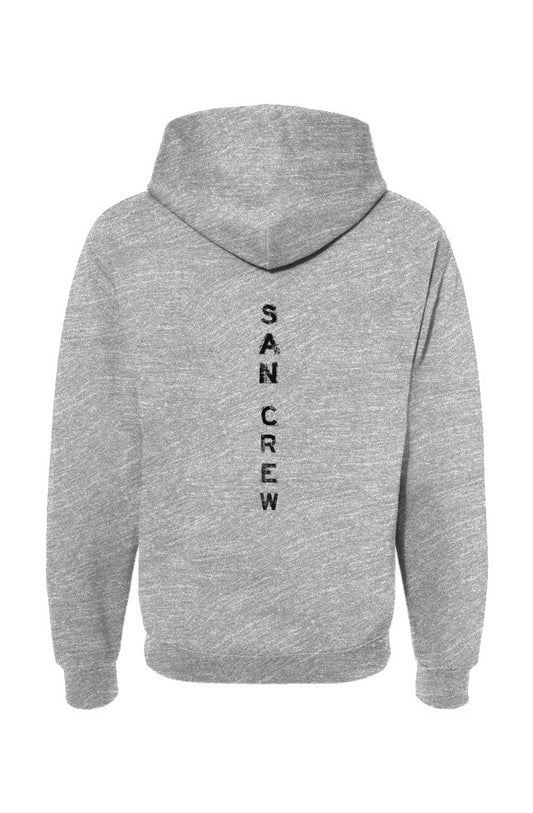 Sweat capuche gris clair logo noir