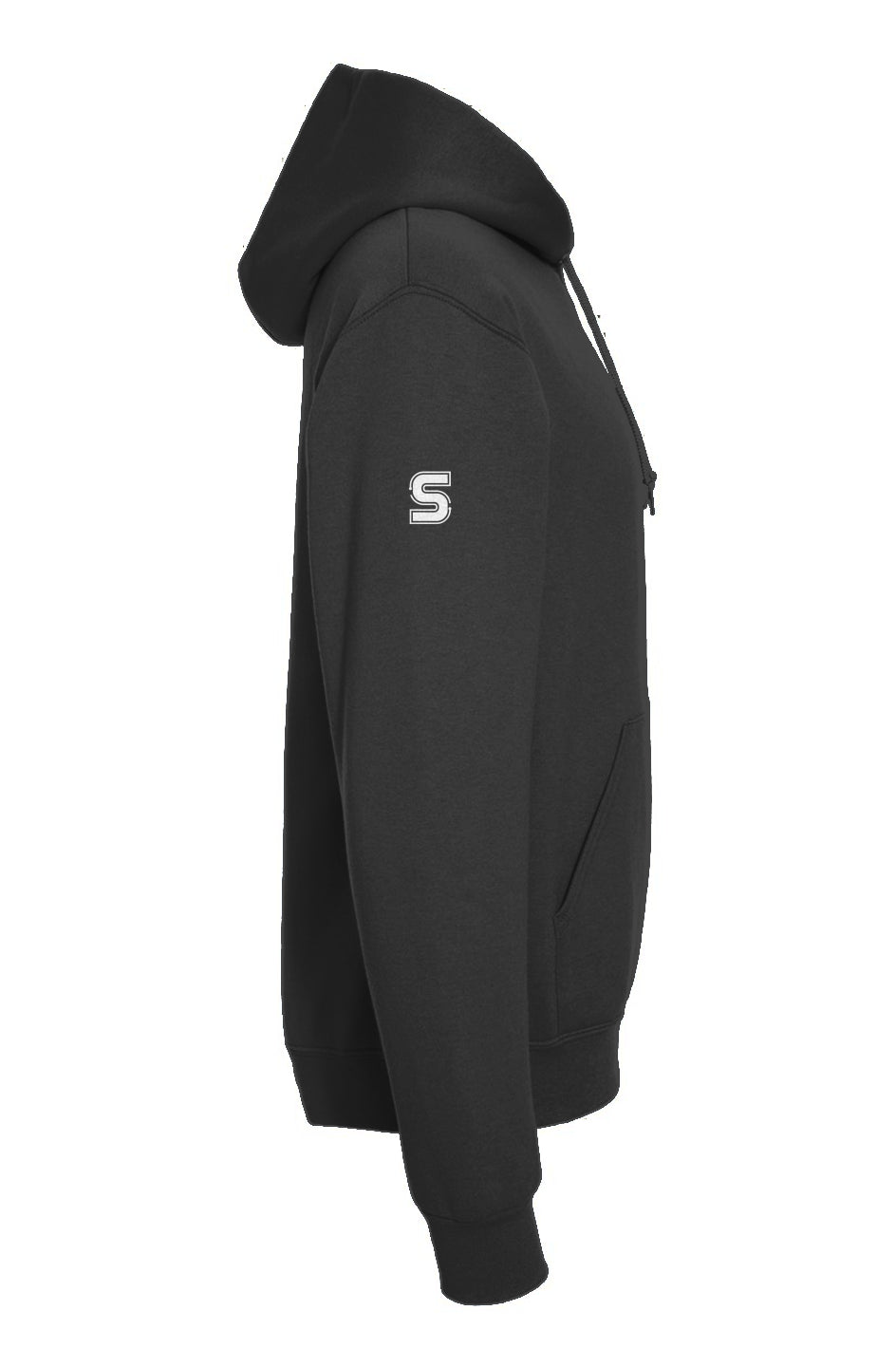 Sweat capuche gris fonce logo blanc
