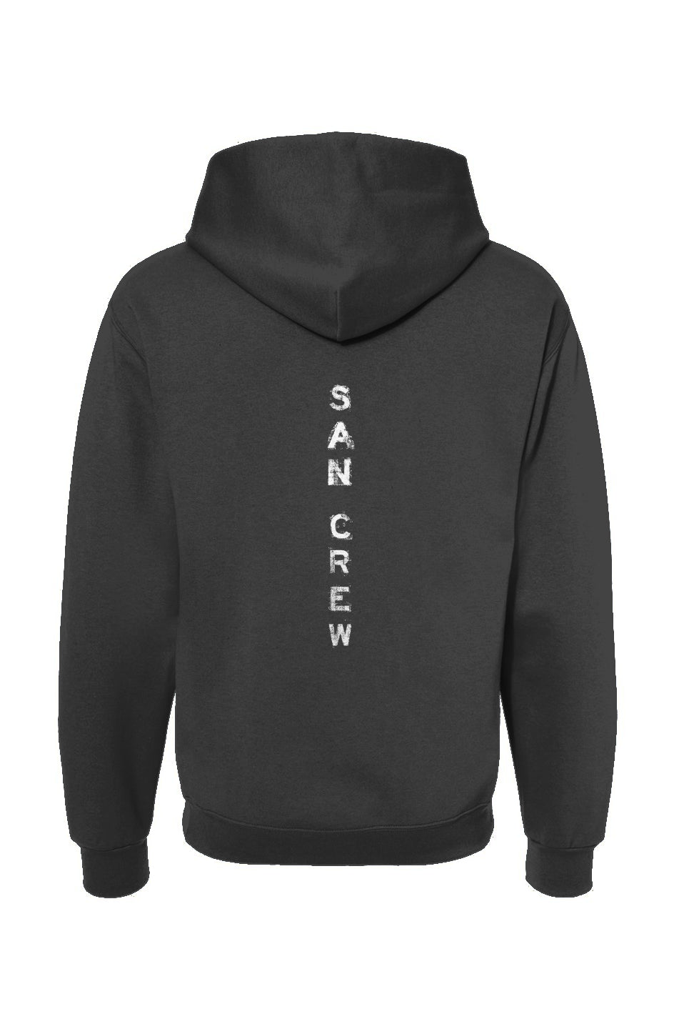 Sweat capuche gris fonce logo blanc