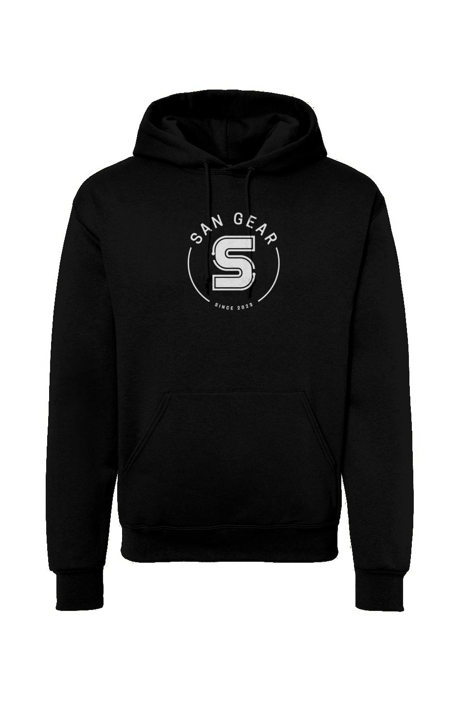 Sweat capuche noir logo blanc