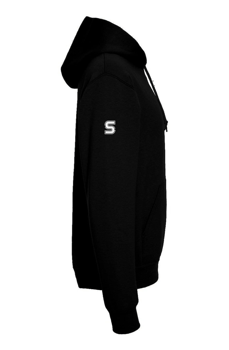 Sweat capuche noir logo blanc