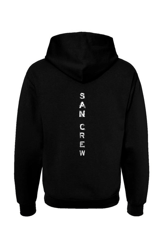 Sweat capuche noir logo blanc