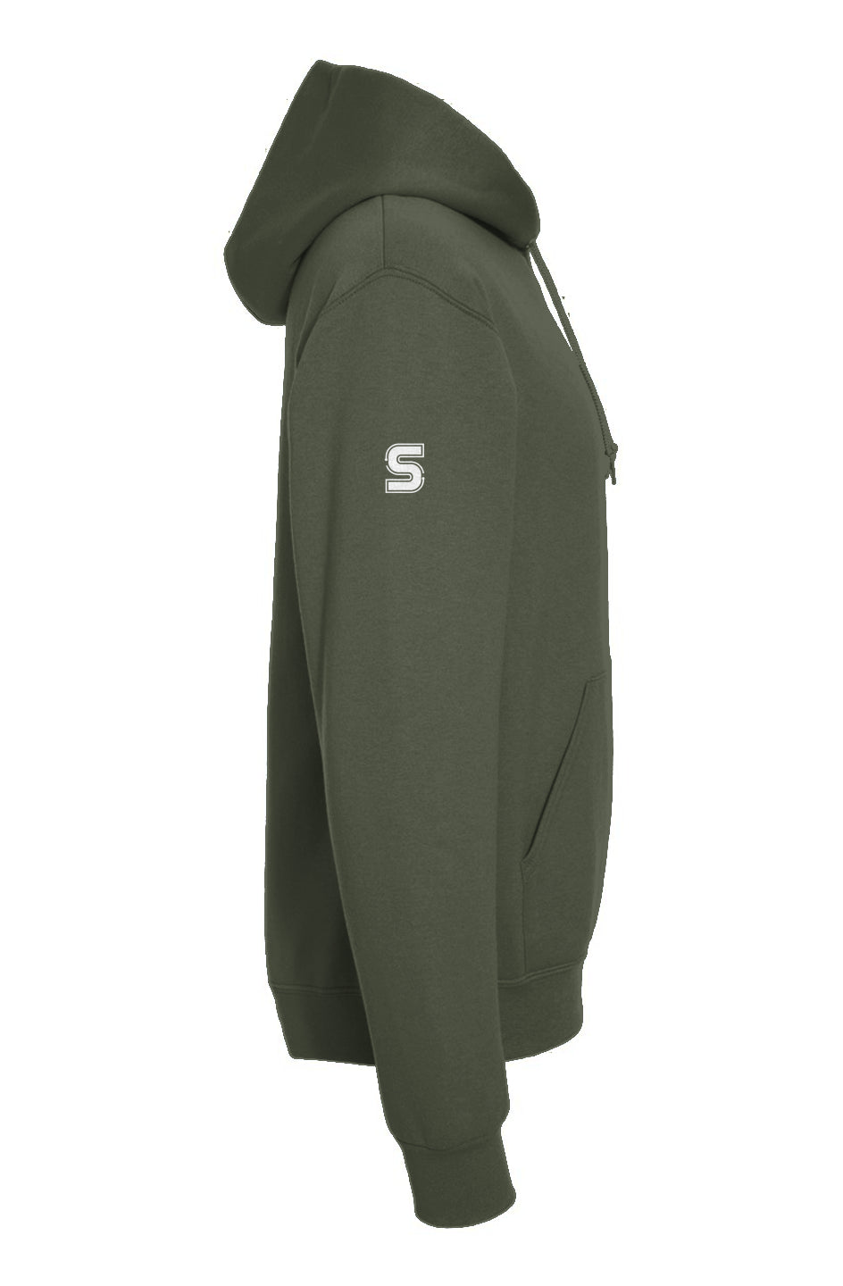 Sweat capuche kaki logo blanc