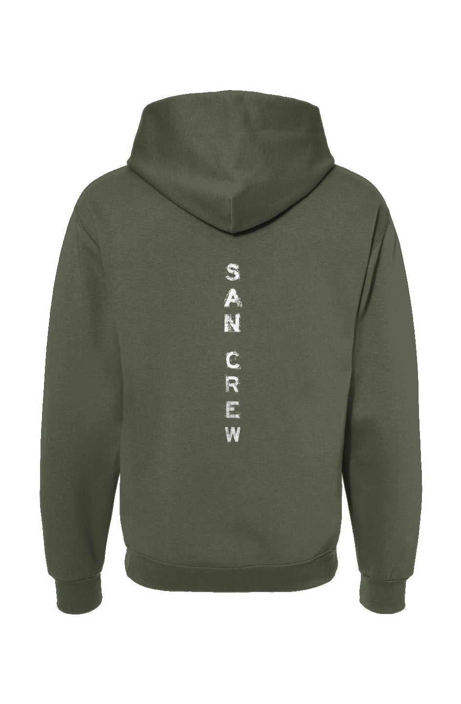 Sweat capuche kaki logo blanc