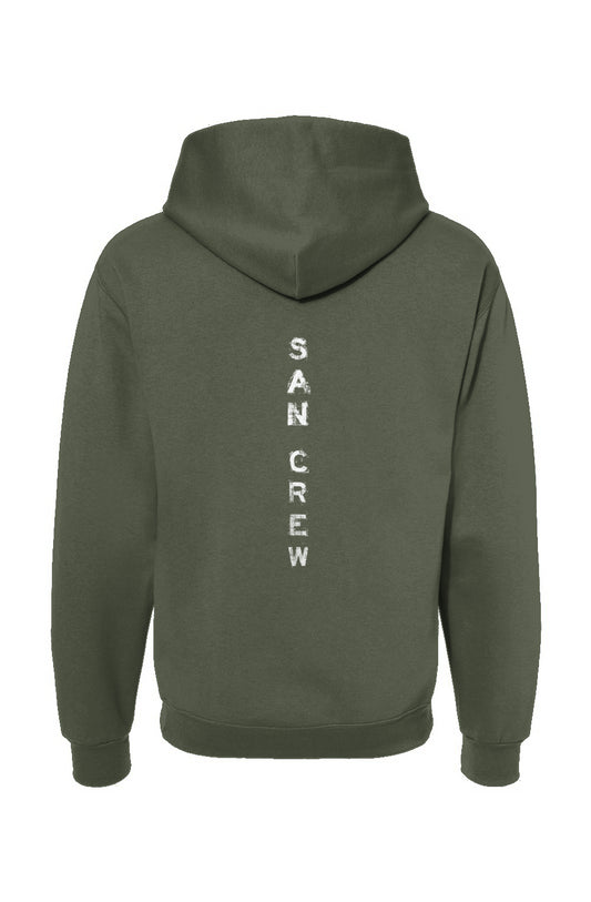 Sweat capuche kaki logo blanc