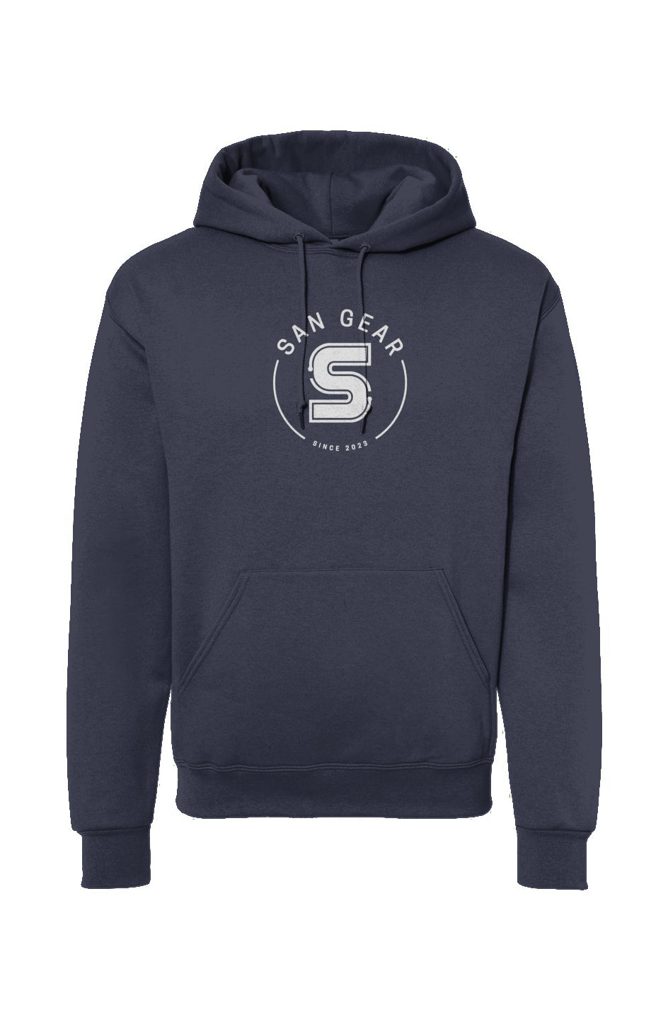 Sweat capuche navy logo blanc