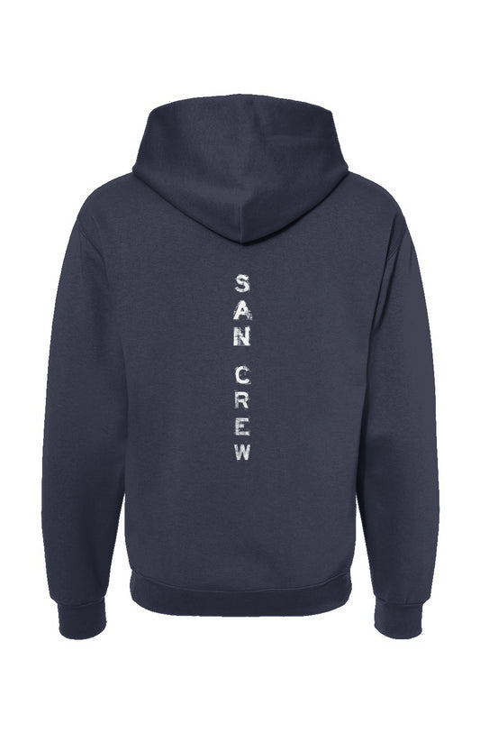 Sweat capuche navy logo blanc