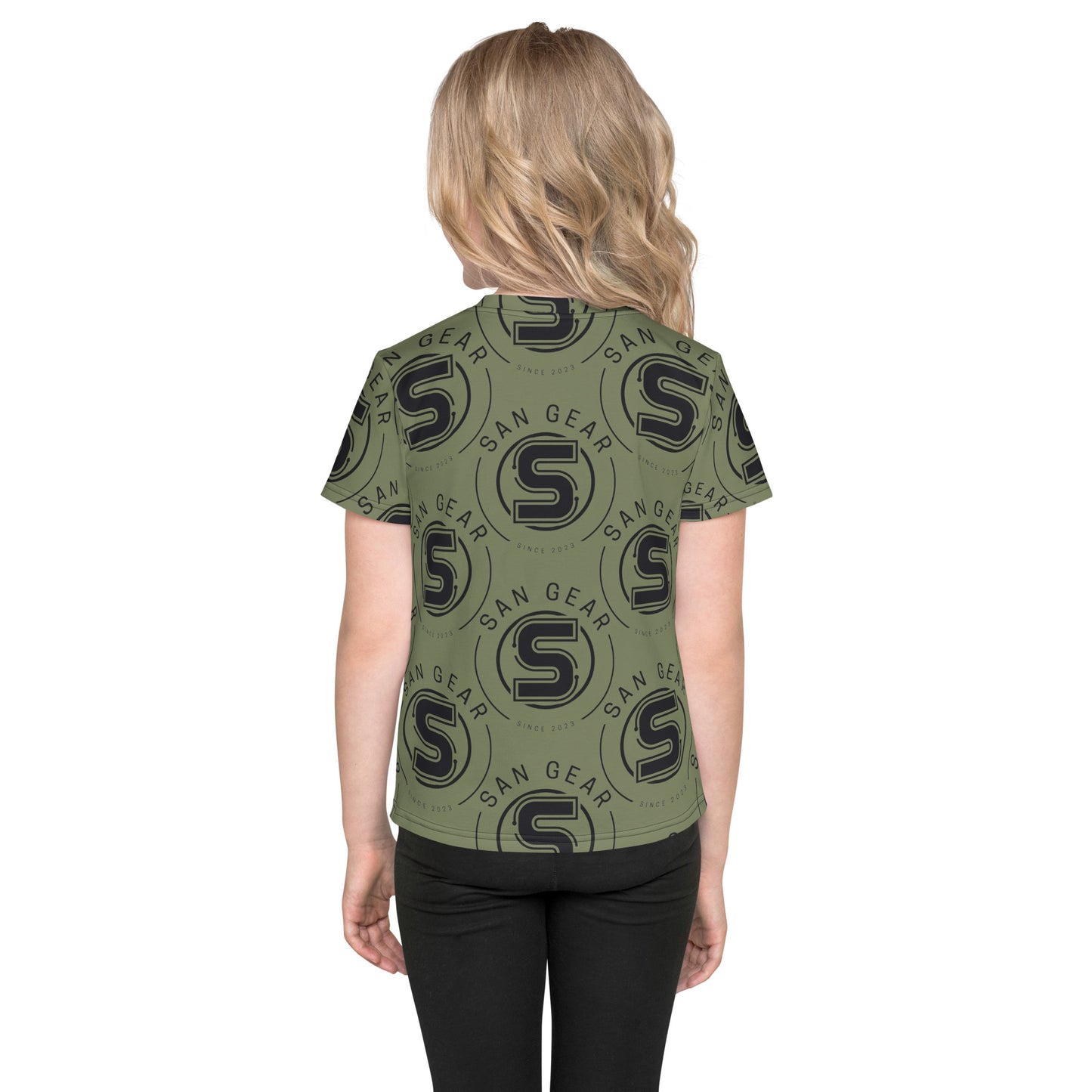 T-shirt enfant Multi logo kaki