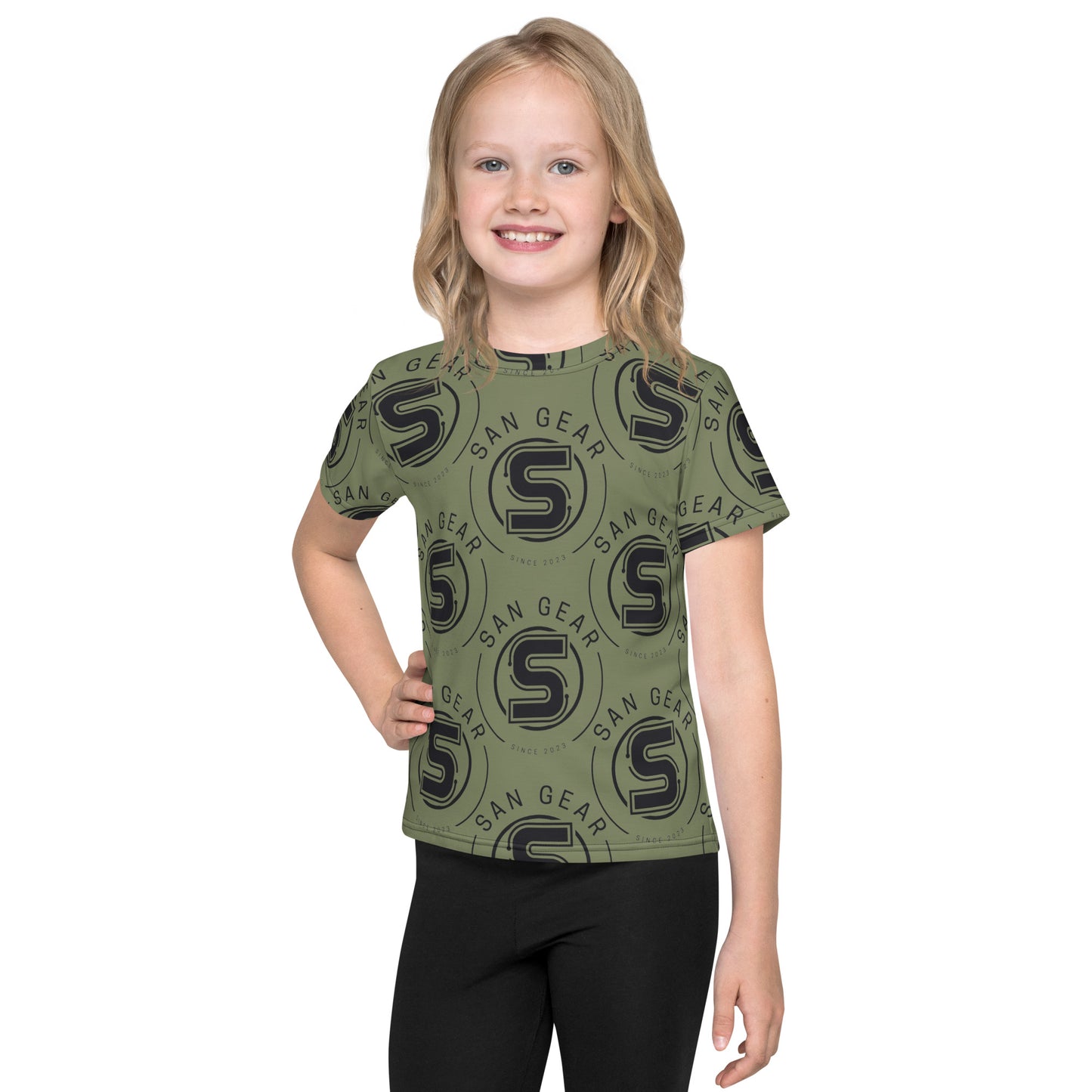 T-shirt enfant Multi logo kaki