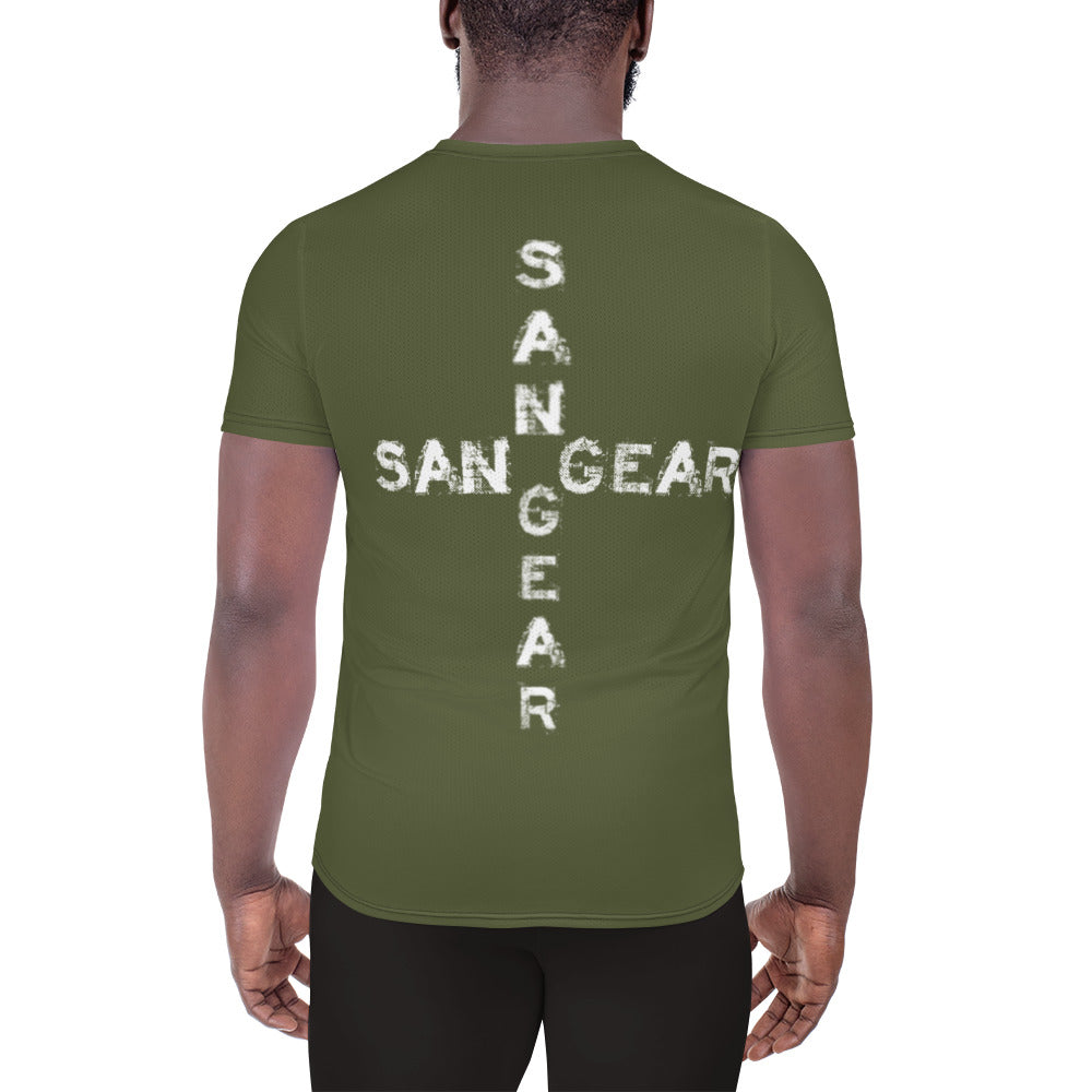 T-shirt Sport DryFit - Kaki SanGear Croix Blanc