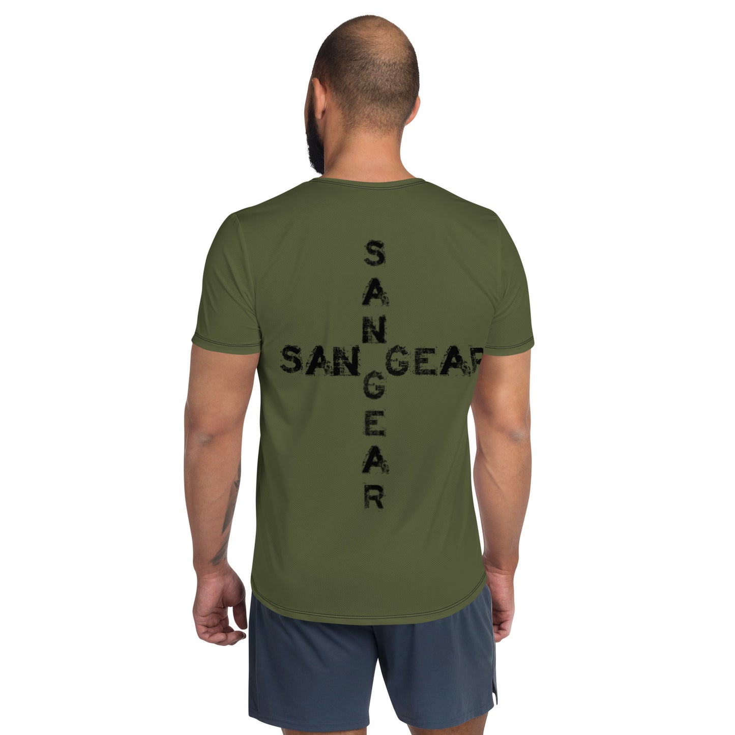 T-shirt Sport DryFit - Kaki SanGear Croix Noir