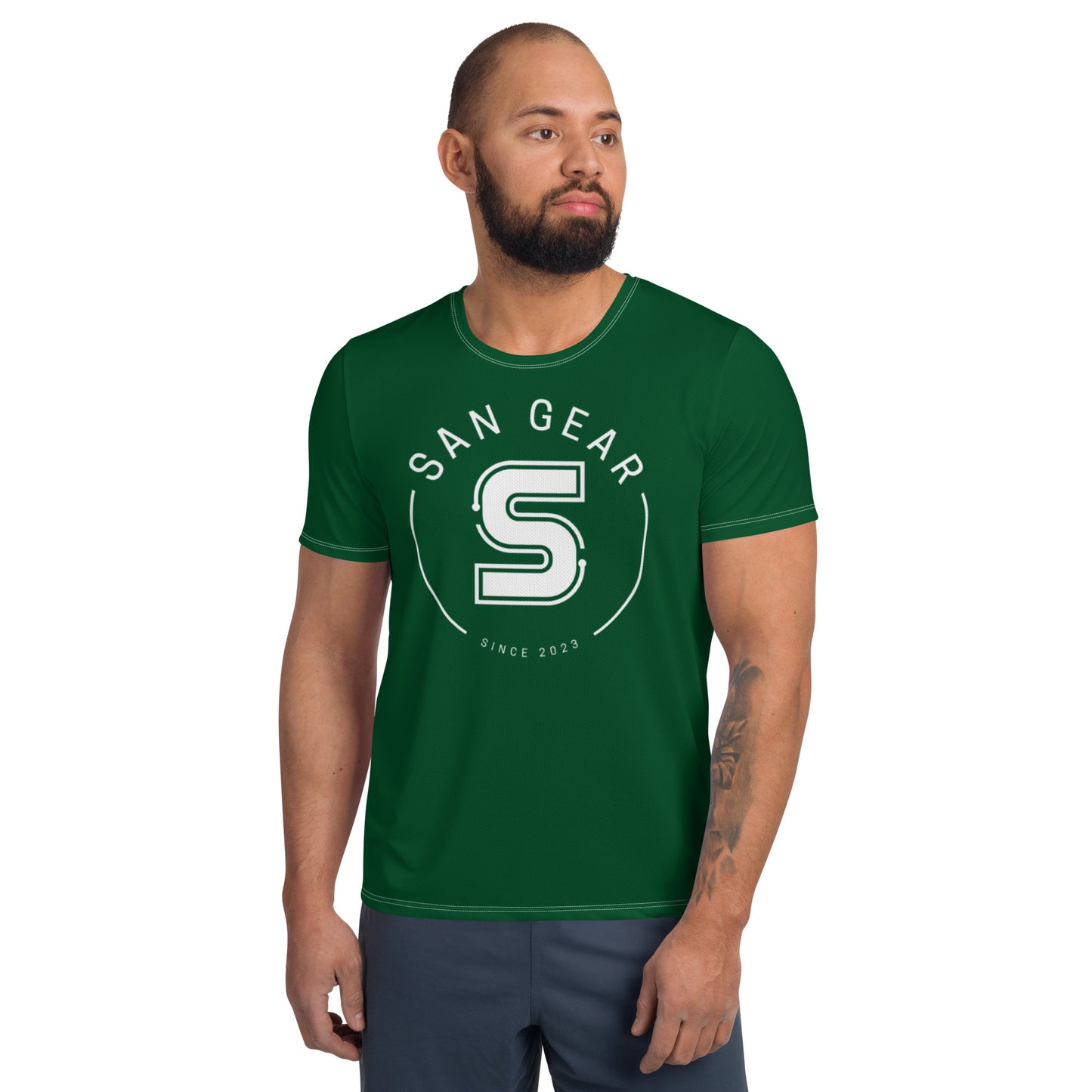 T-shirt Sport DryFit - Vert SanCrew Blanc