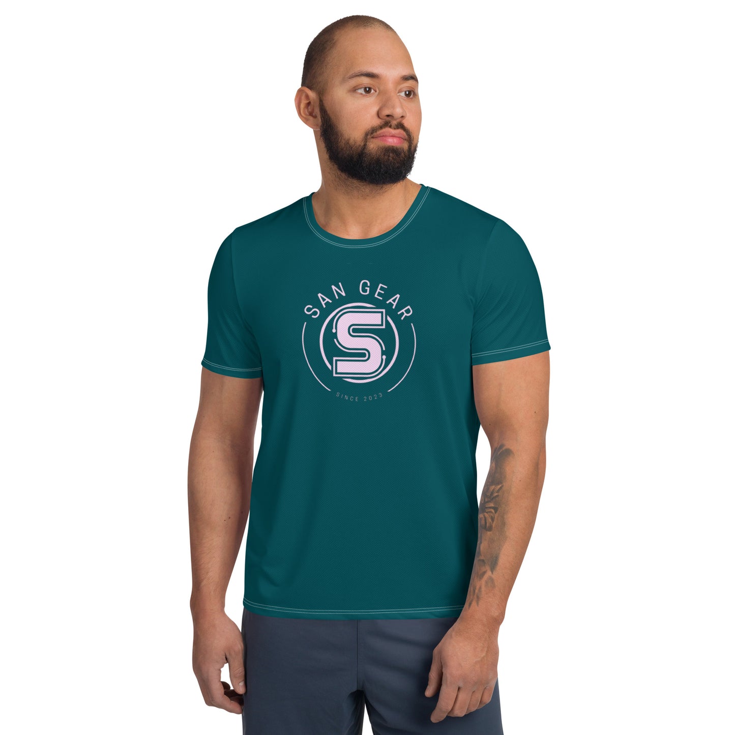 T-shirt Sport DryFit - Vert SanCrew Rose
