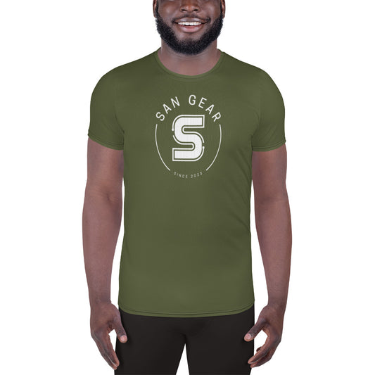 T-shirt Sport DryFit - Kaki SanGear Croix Blanc
