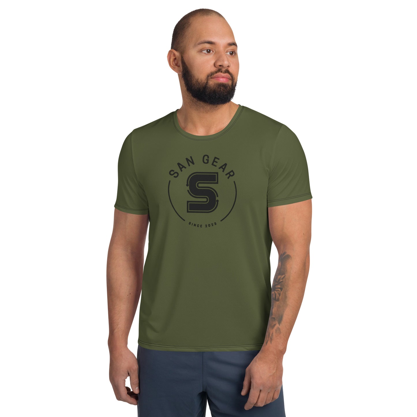 T-shirt Sport DryFit - Kaki SanGear Croix Noir