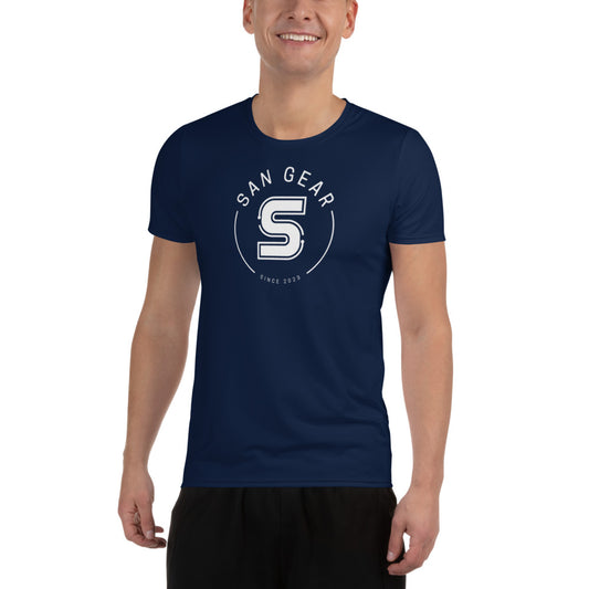 T-shirt Sport DryFit - Bleu Marine SanGear Croix Blanc
