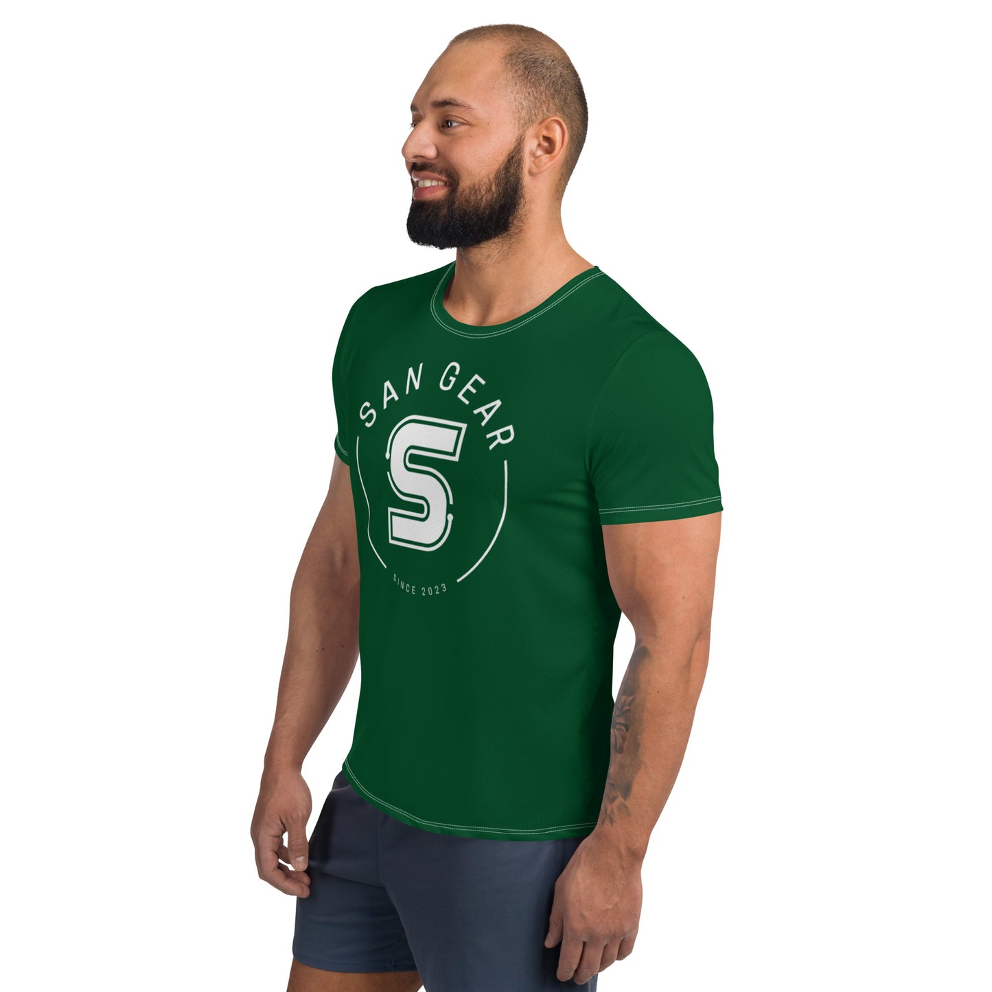 T-shirt Sport DryFit - Vert SanCrew Blanc