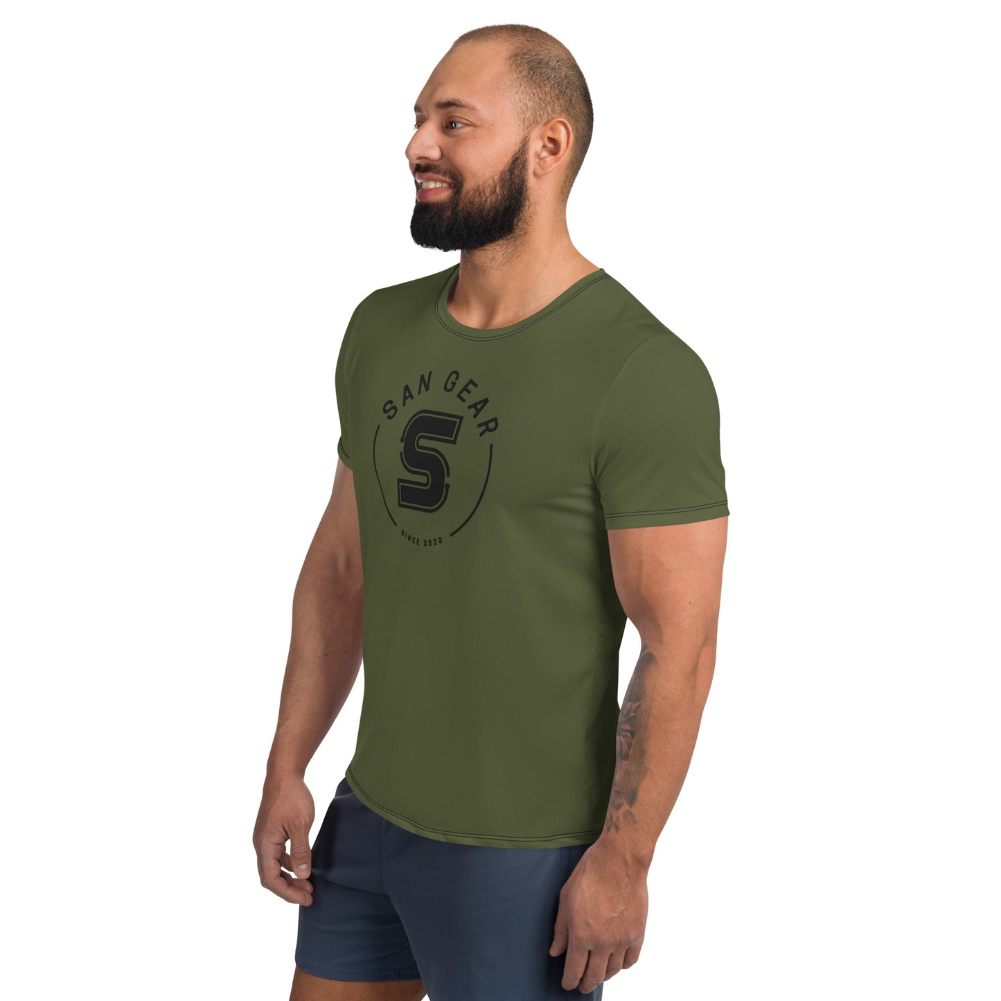 T-shirt Sport DryFit - Kaki SanGear Croix Noir