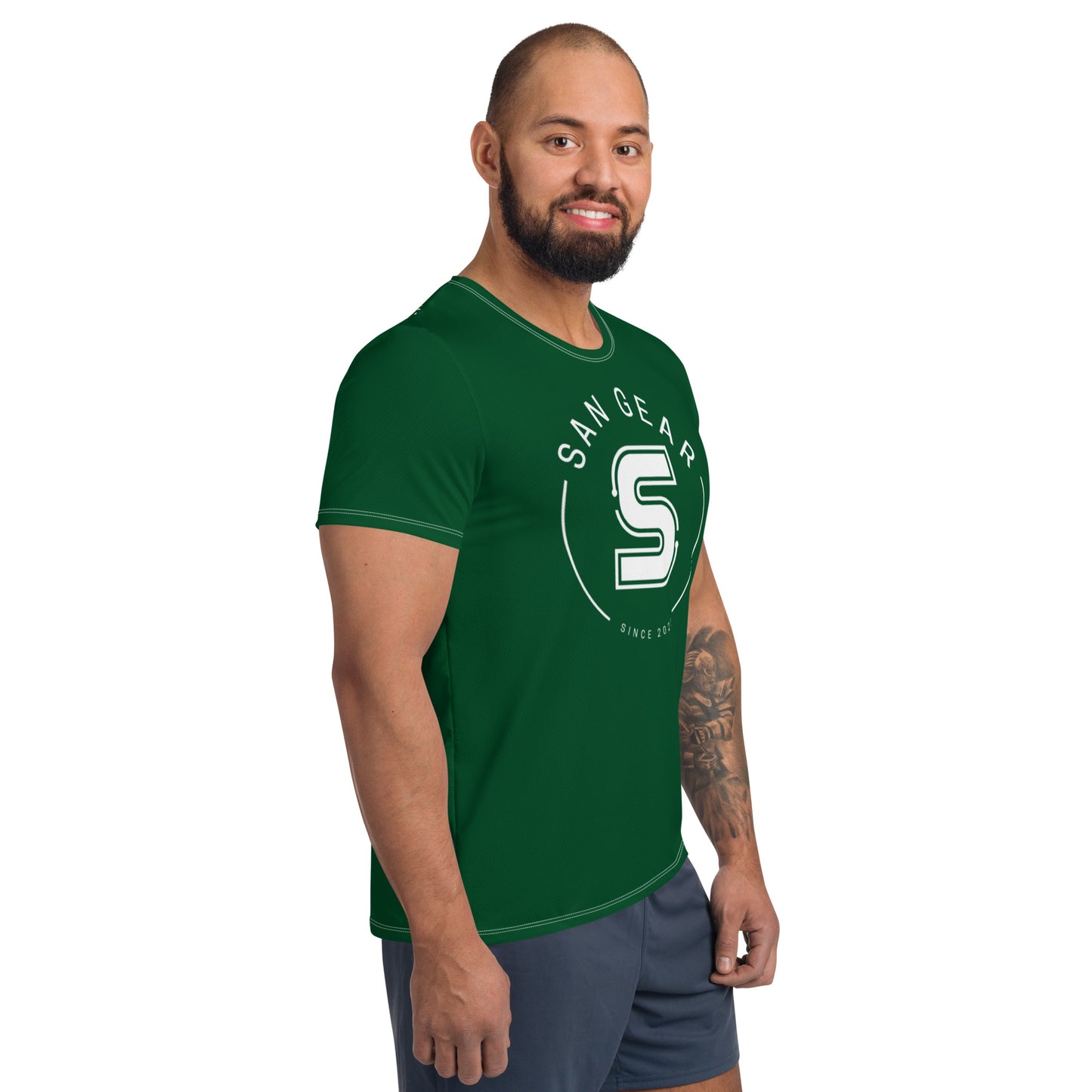 T-shirt Sport DryFit - Vert SanCrew Blanc