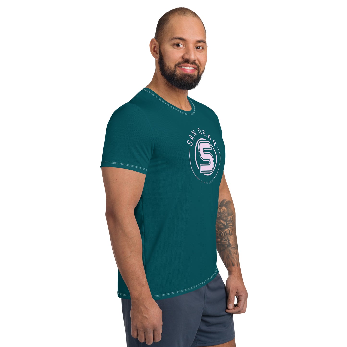 T-shirt Sport DryFit - Vert SanCrew Rose