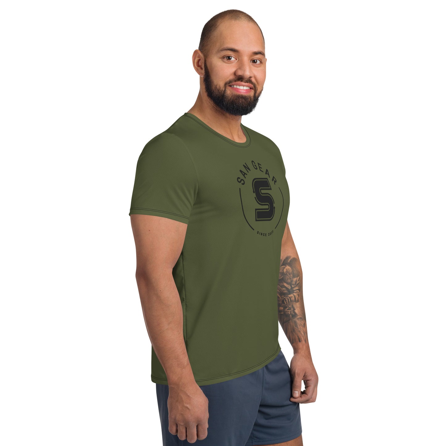 T-shirt Sport DryFit - Kaki SanGear Croix Noir