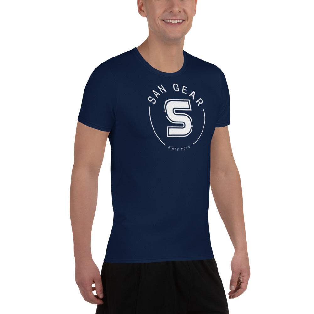 T-shirt Sport DryFit - Bleu Marine SanGear Croix Blanc