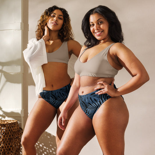 Bas de maillot de bain Feuilles Bleues
