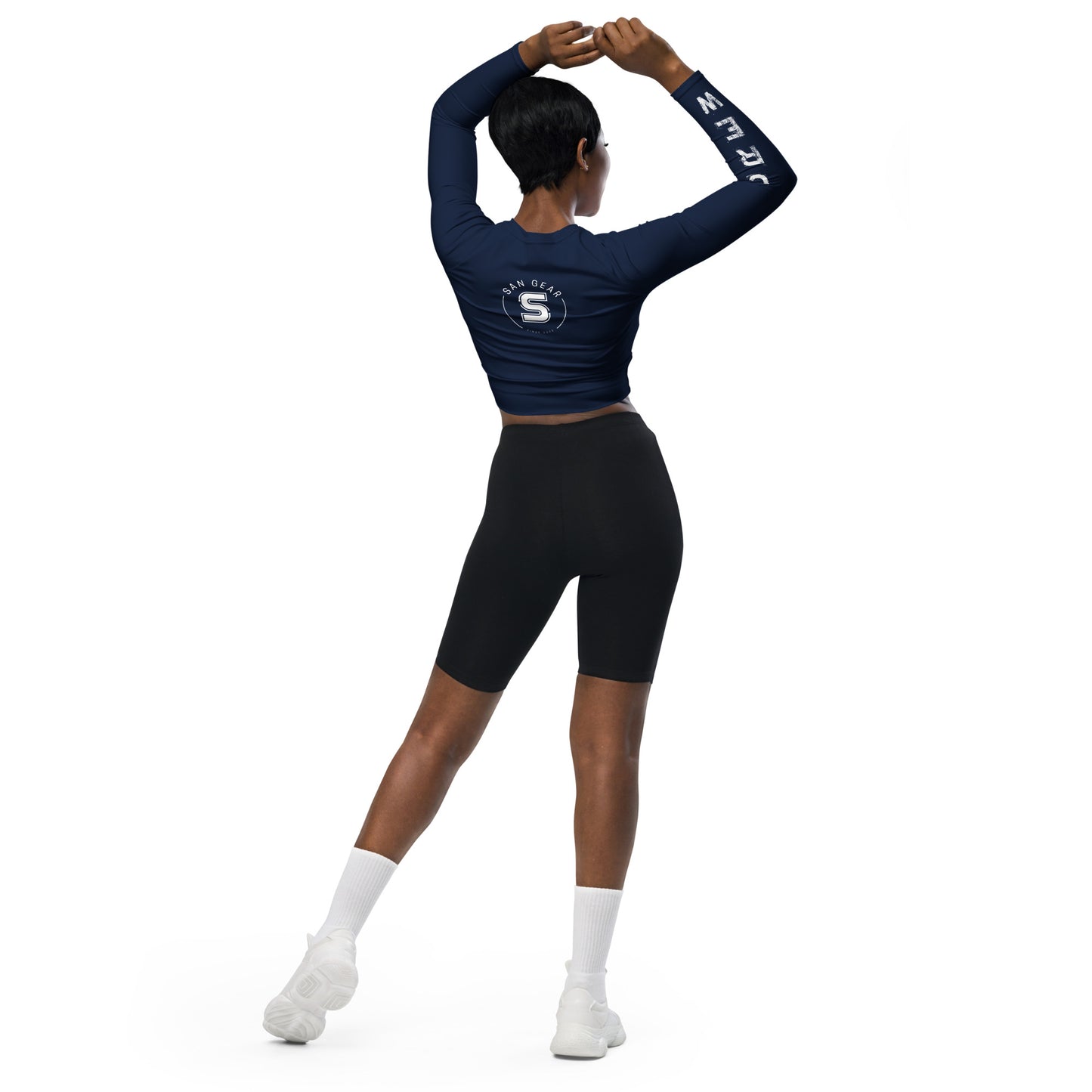 Crop Top Manches Longues - Marine