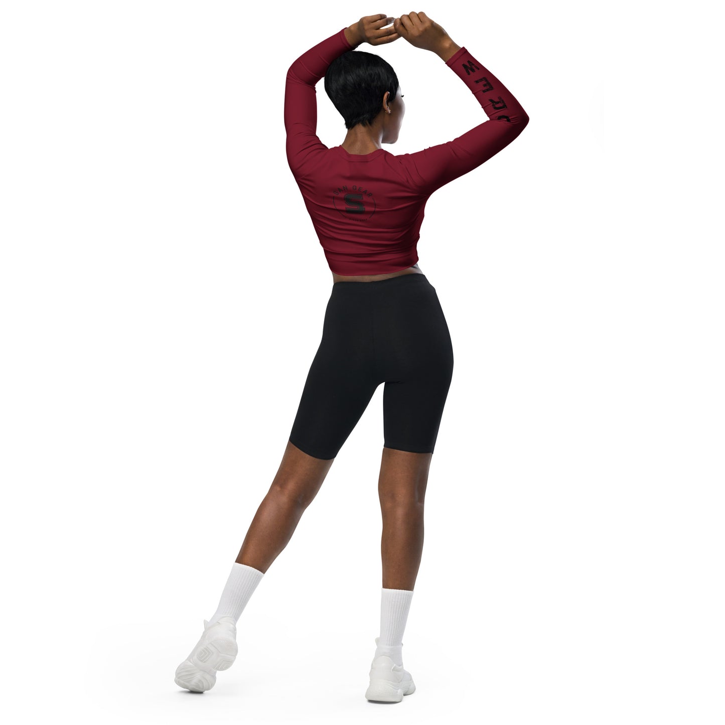 Crop Top Manches Longues Burgundy - SanGear Noir