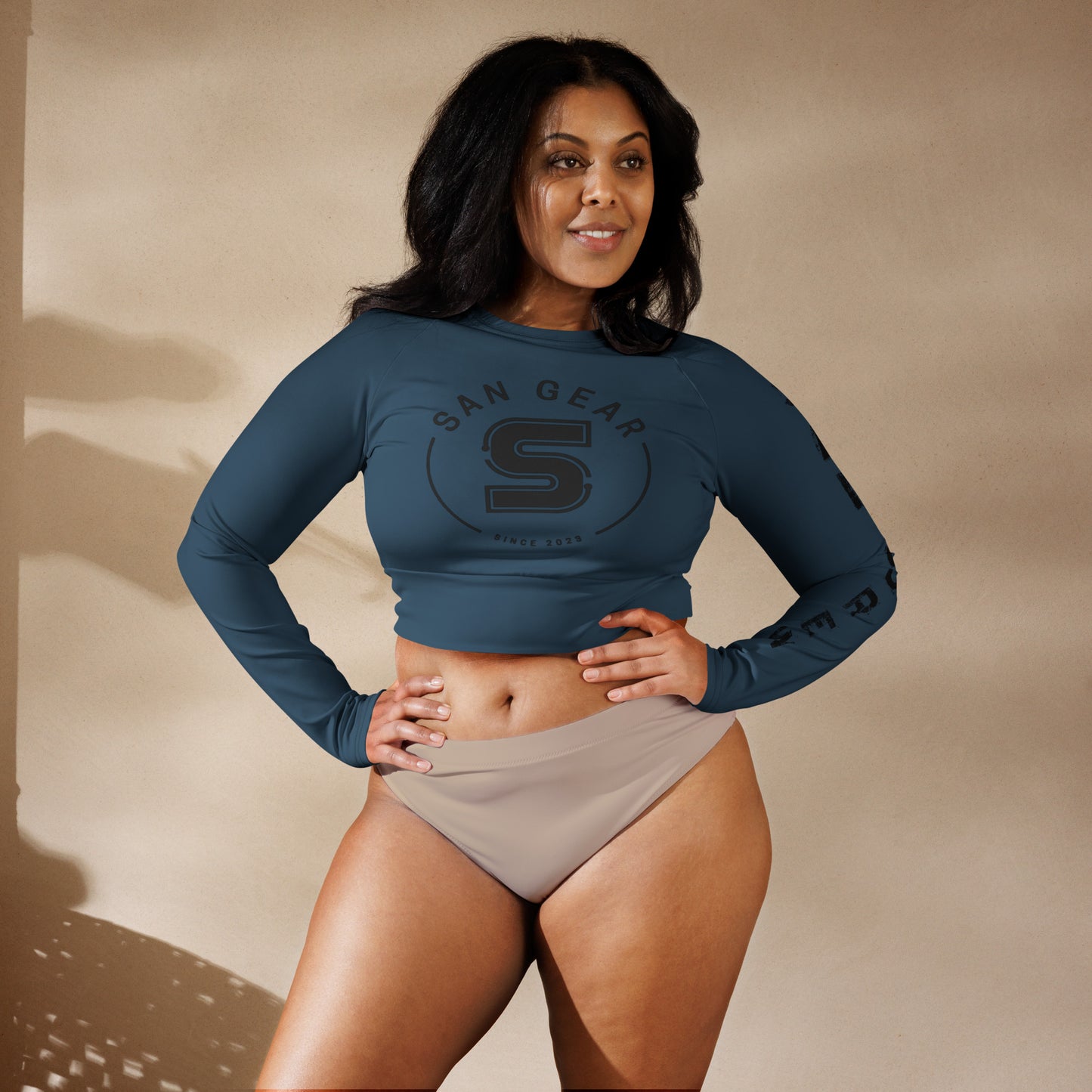 Crop Top Manches Longues - Blue Whale Claws