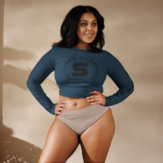 Crop Top Manches Longues - Blue Whale Claws