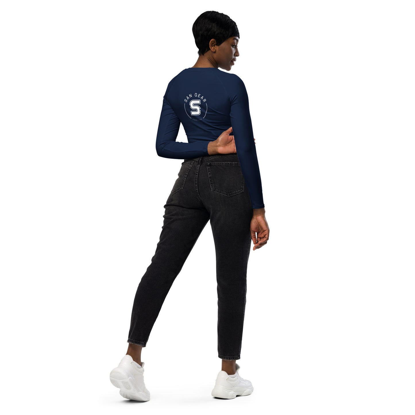 Crop Top Manches Longues - Marine