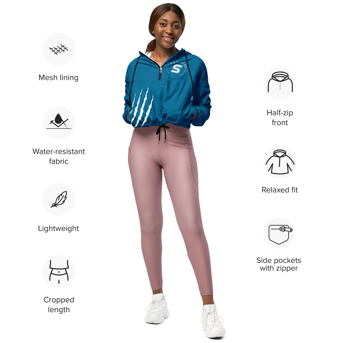 Coupe-vent court Blue Whale femme