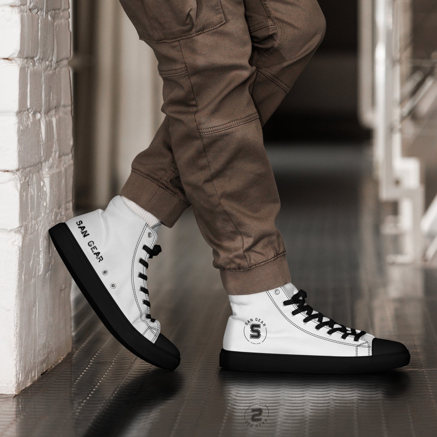 Baskets hautes San Gear Blanches homme