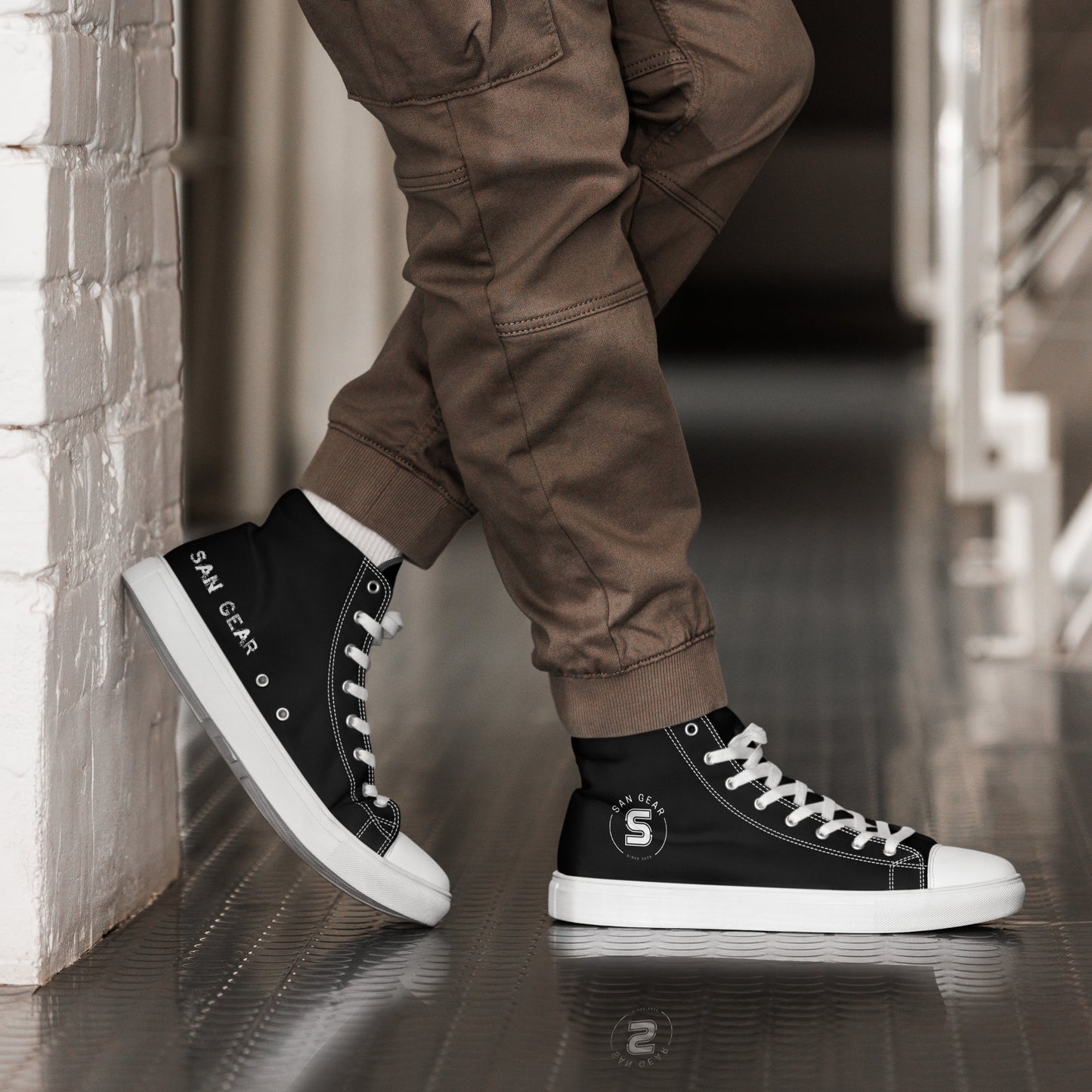 Baskets hautes en toile homme