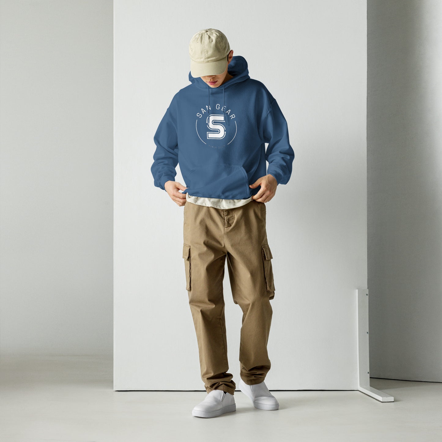 Sweat à capuche San Gear -Crew Logo blanc