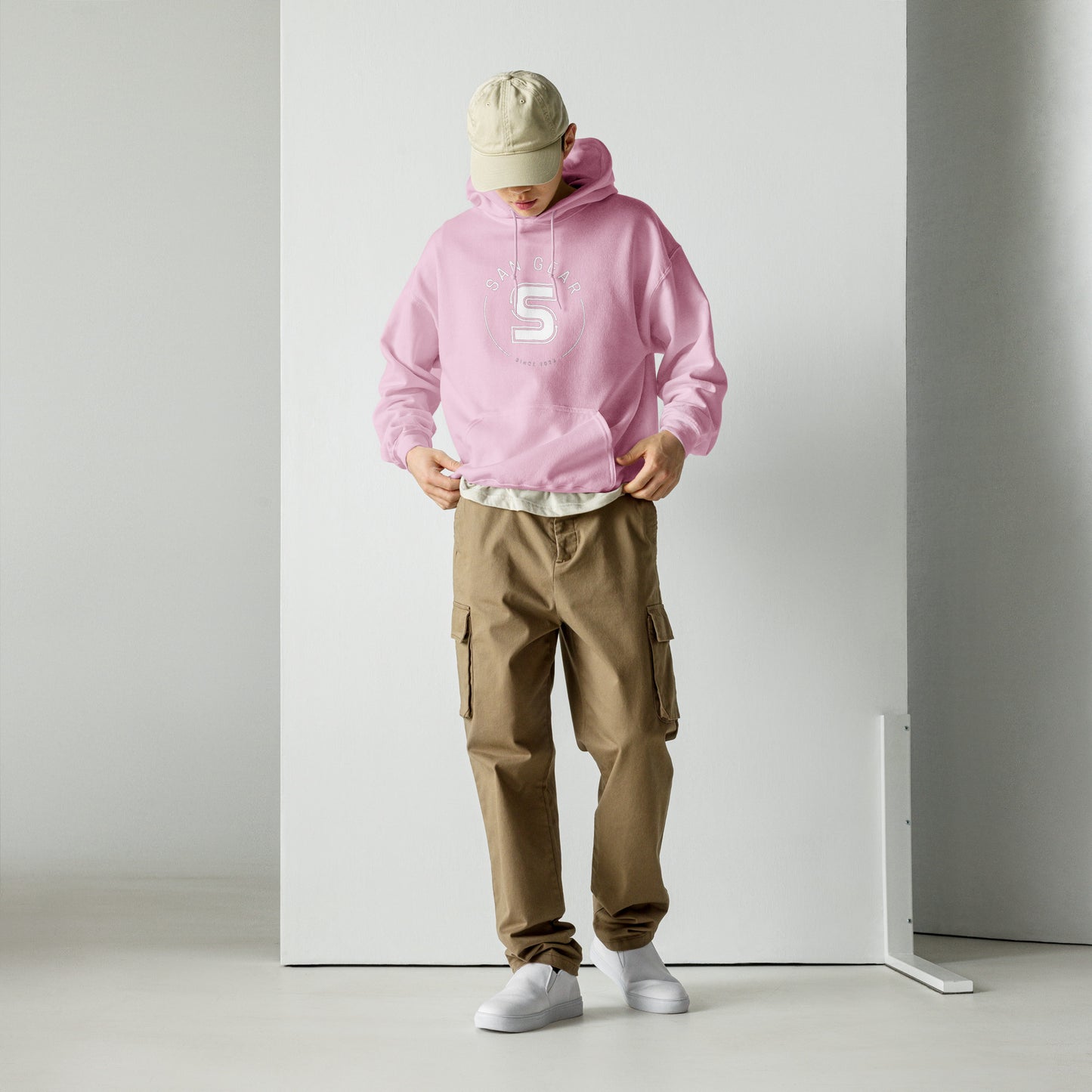 Sweat à capuche San Gear -Crew Logo blanc