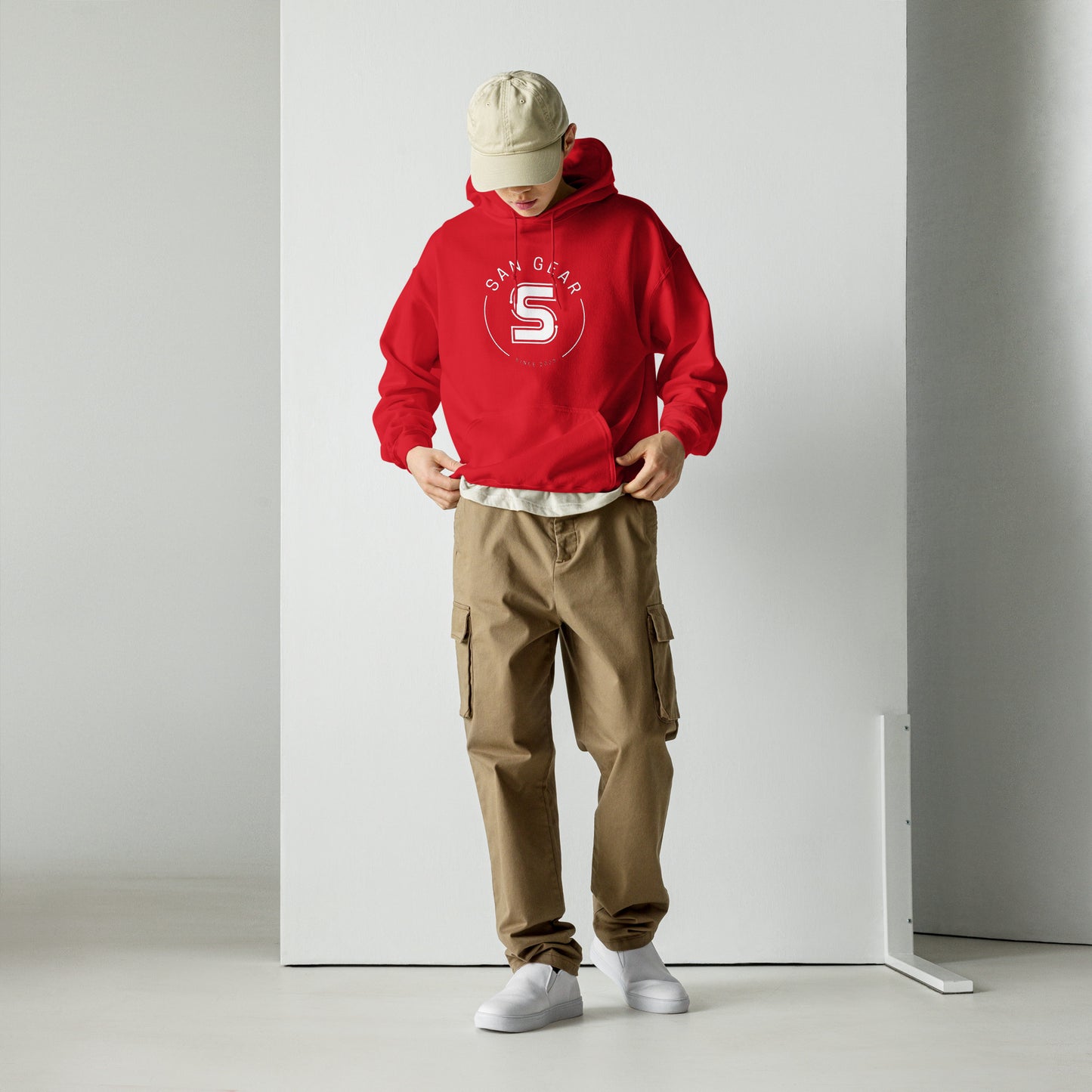 Sweat à capuche San Gear -Crew Logo blanc