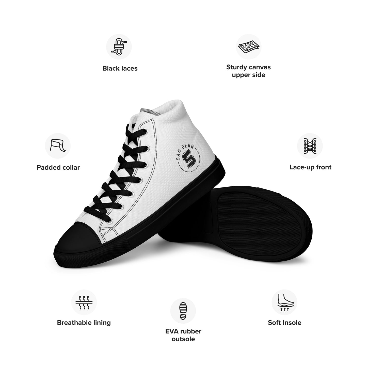 Baskets hautes San Gear Blanches Femme