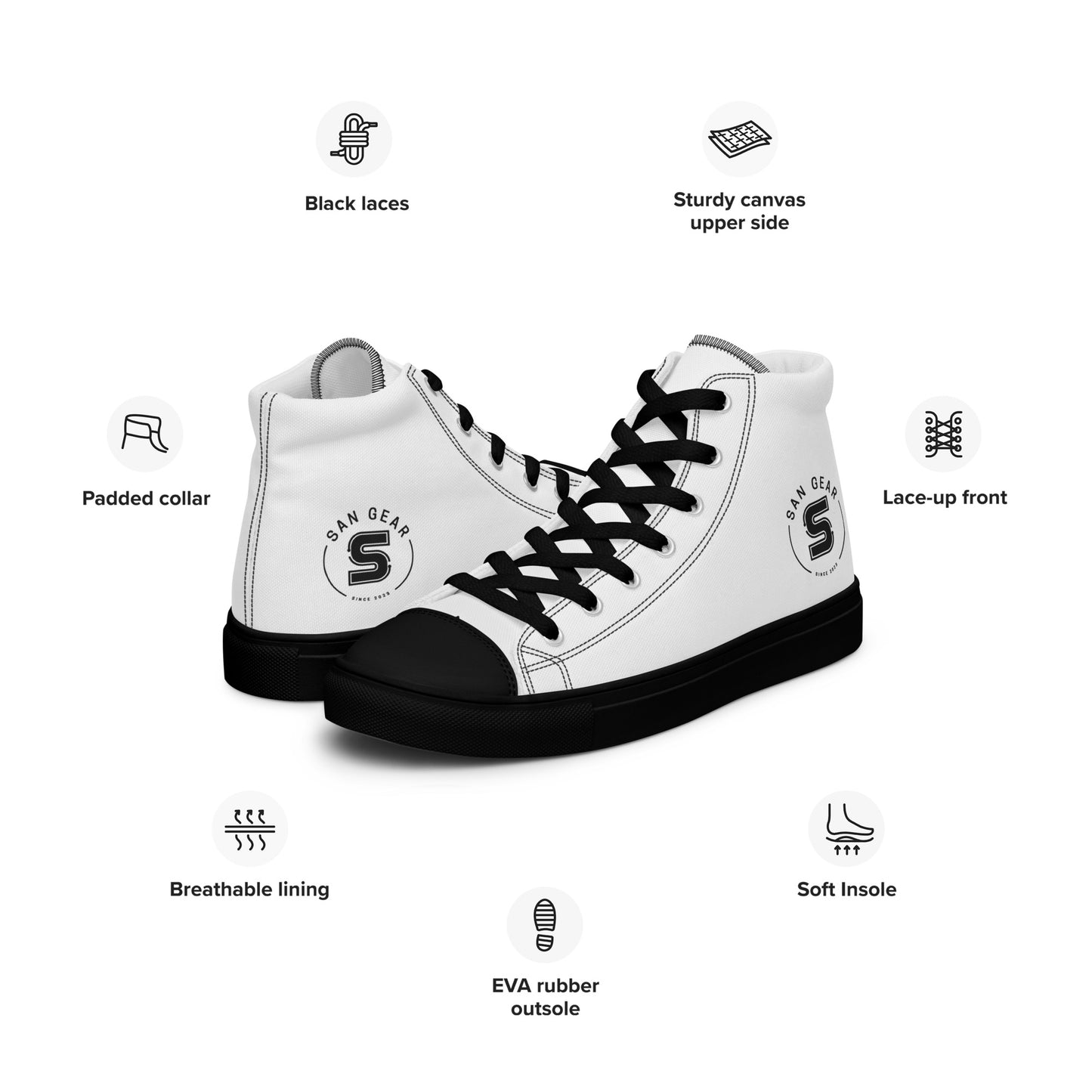 Baskets hautes San Gear Blanches Femme