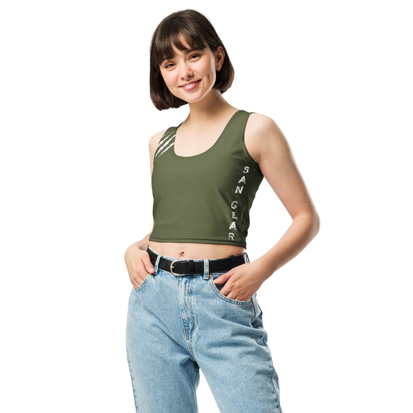 Débardeur Crop-top Kaki - SanGear Claws Blancs