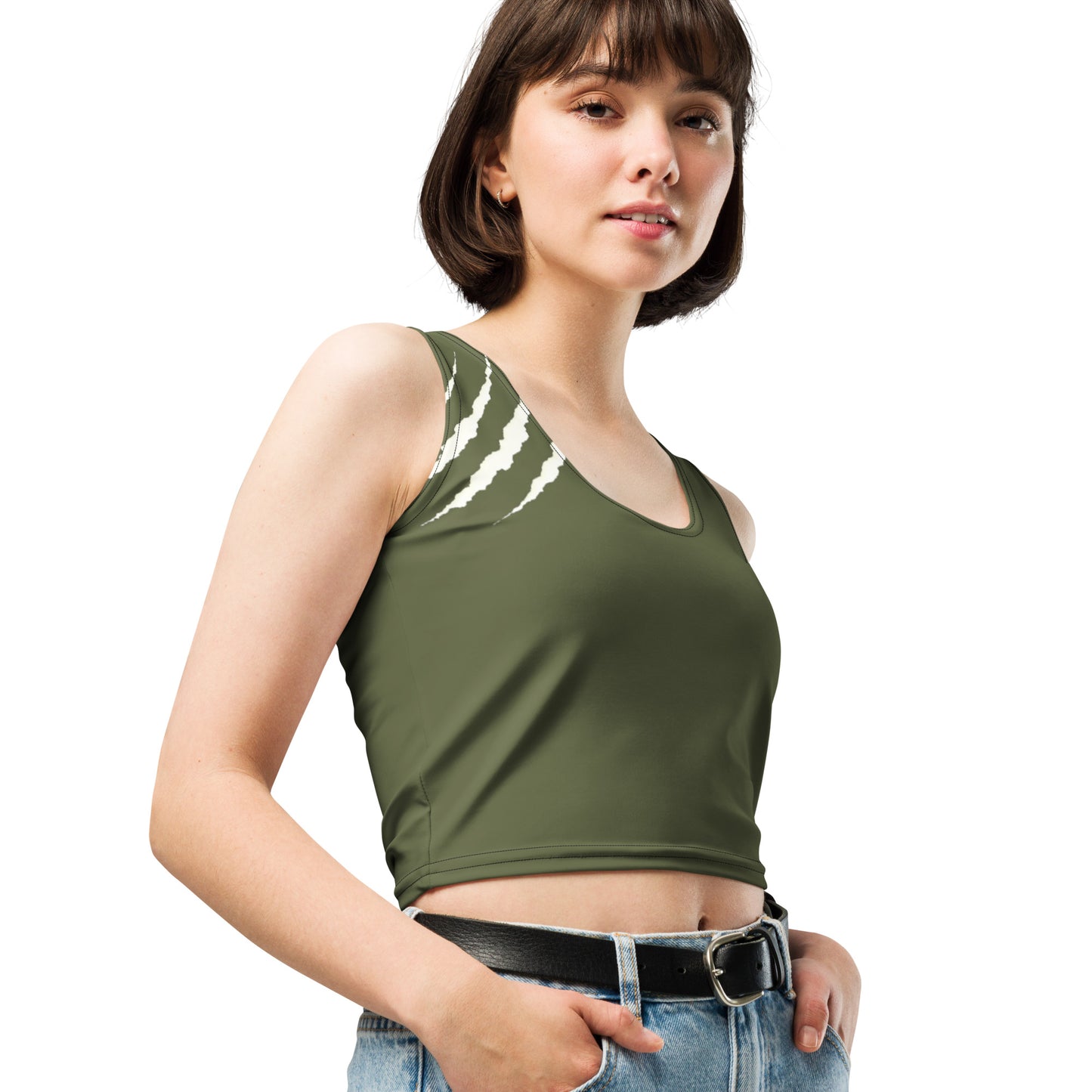 Débardeur Crop-top Kaki - SanGear Claws Blancs