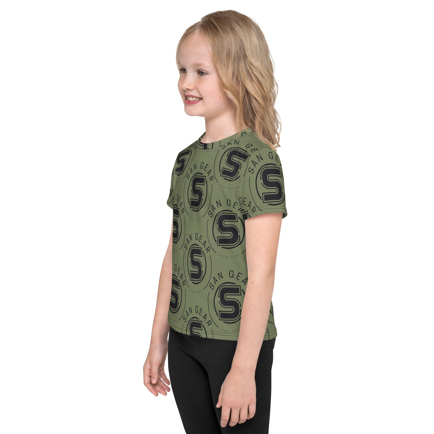 T-shirt enfant Multi logo kaki