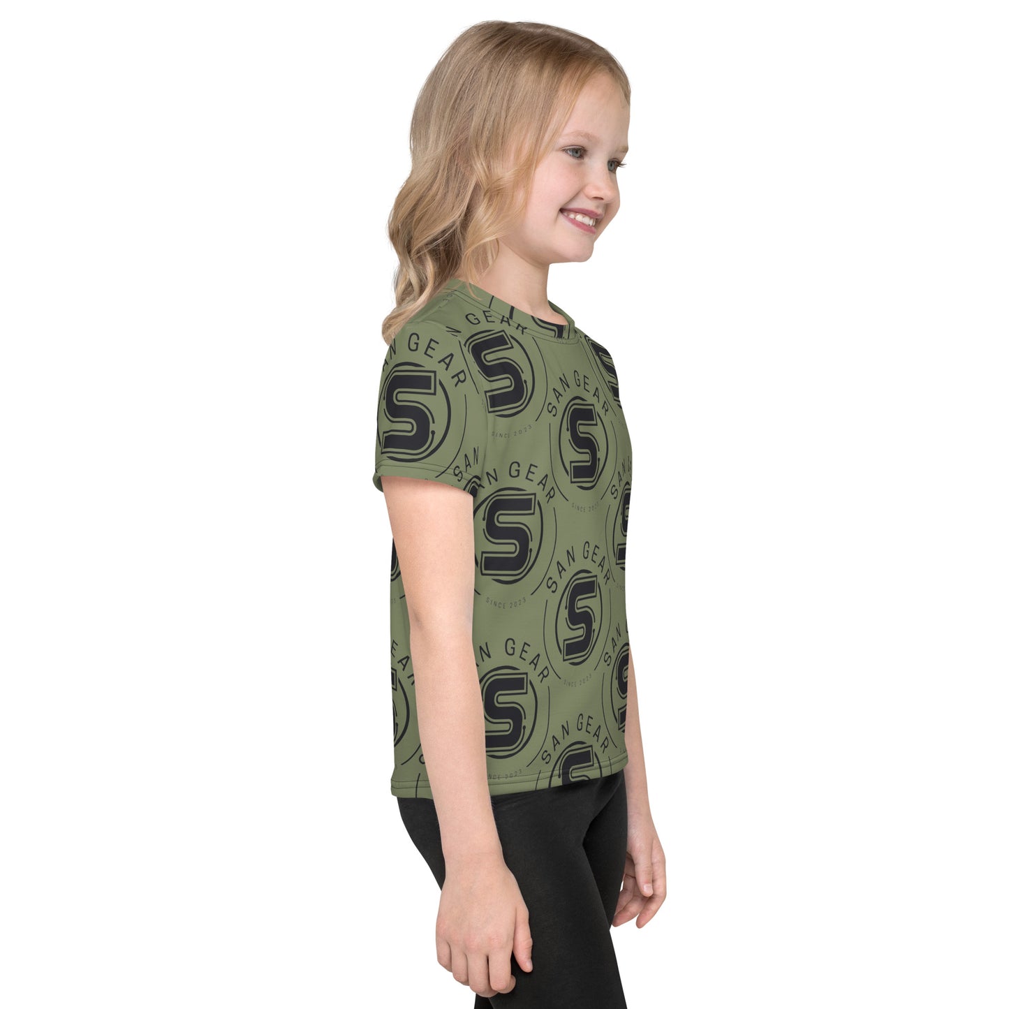 T-shirt enfant Multi logo kaki