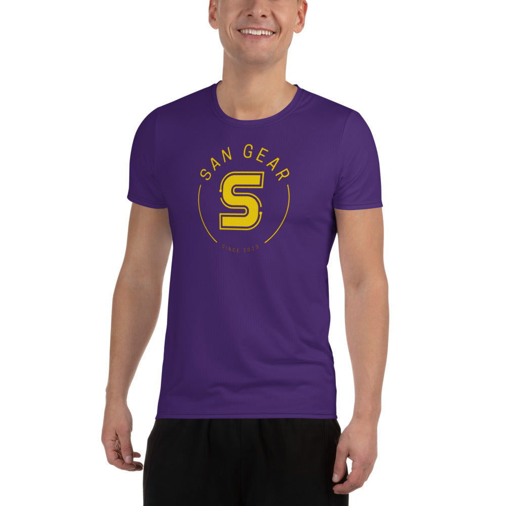 T-shirt Sport DryFit - Violet SanCrew Jaune