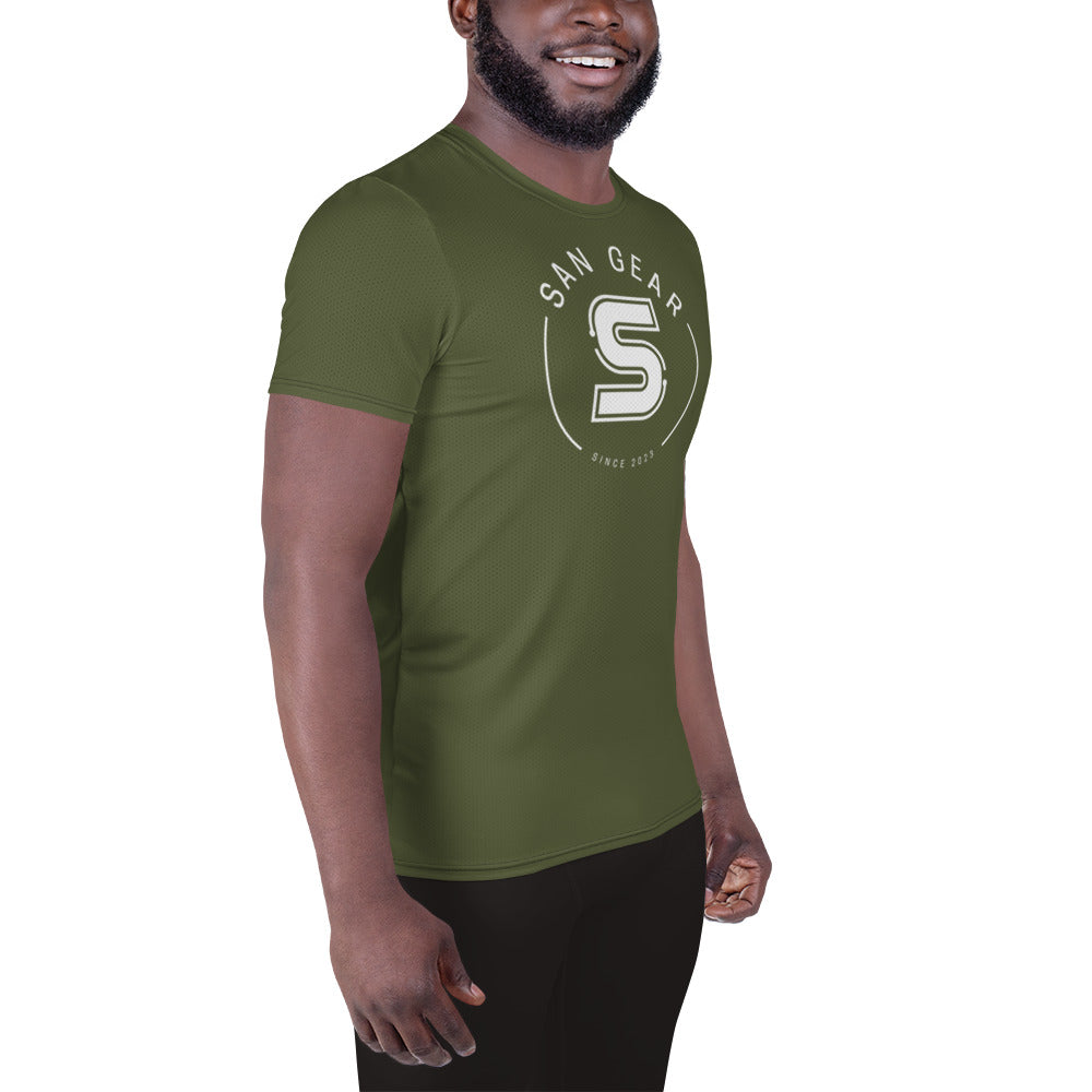 T-shirt Sport DryFit - Kaki SanGear Croix Blanc