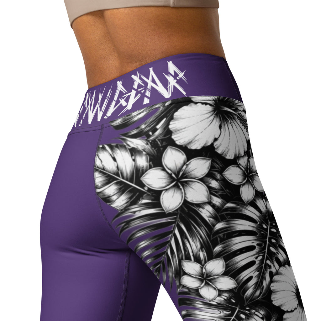 Leggings Viking Fleurs Mauve