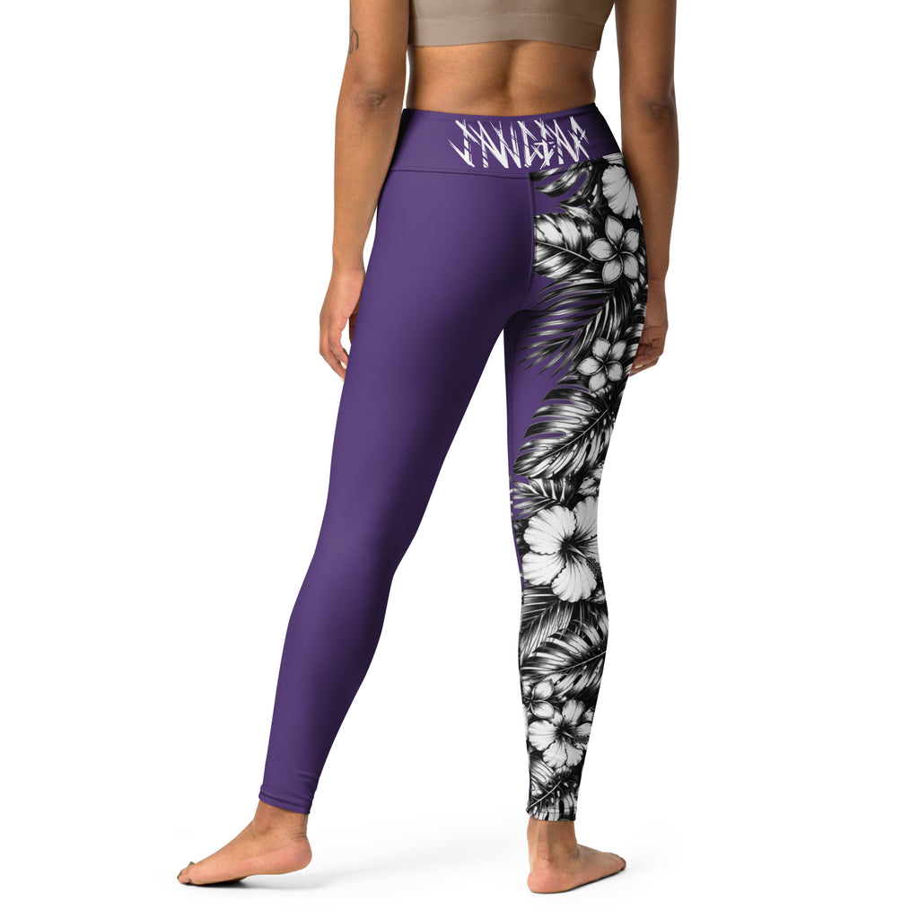 Leggings Viking Fleurs Mauve